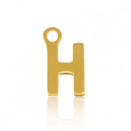 Stainless steel charm initial H Gold